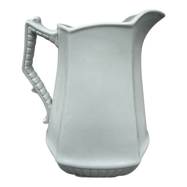 Antique English Ironstone Pitcher For Sale