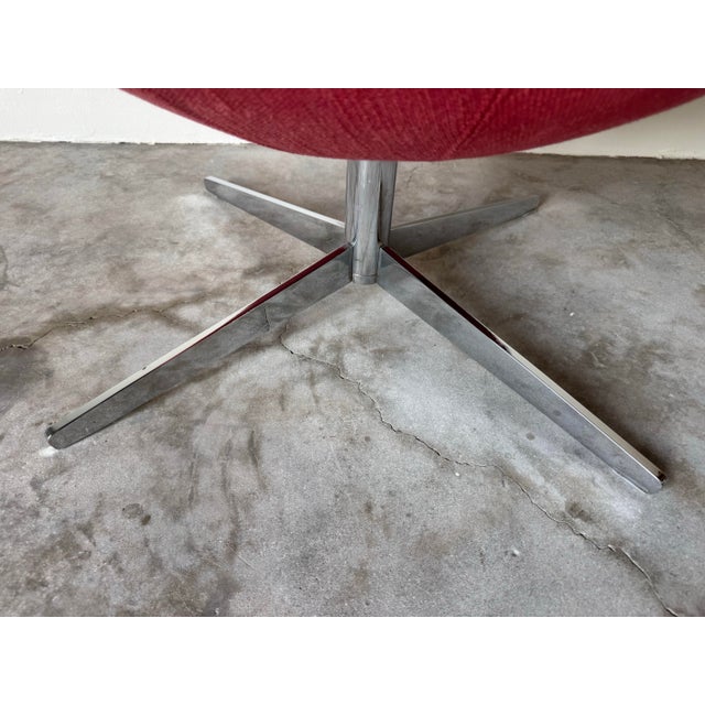 Metal Vintage Italian Postmodern-Style Red Swivel Lounge Chair by Italianadivani For Sale - Image 7 of 12