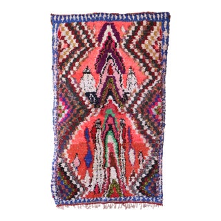 1980s Moroccan Boucherouite Rug - 4'1" X 6'10" Ft For Sale