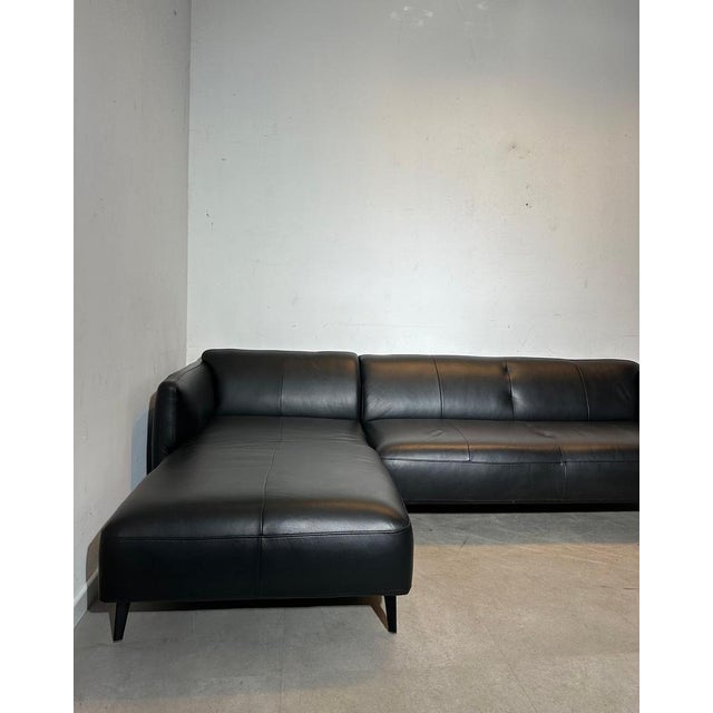 Black Leather Corner Sofa from BoConcept For Sale - Image 3 of 5
