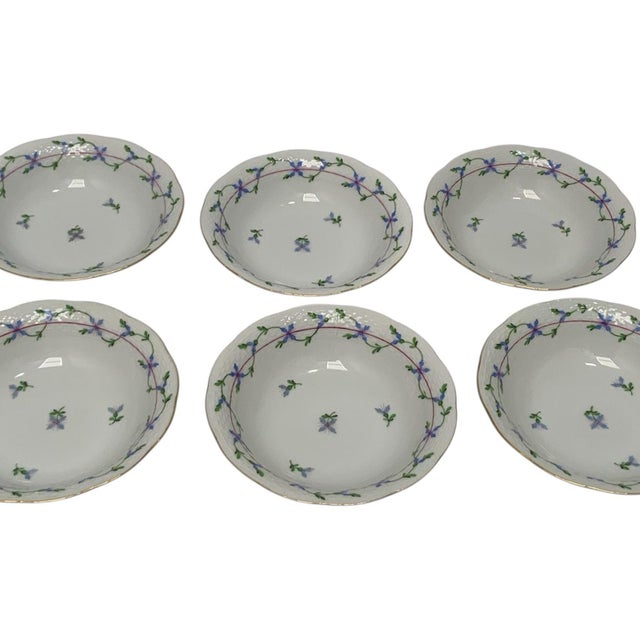 1980s Herend Blue Garland Porcelain Dinnerware Set Complete Service for 6 - 30 Pieces For Sale - Image 12 of 12