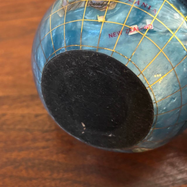 Vintage 1970s Alexander Kalifano Gemstone World Globe Paper Weight For Sale - Image 6 of 7