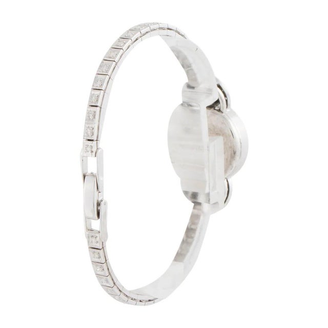 Vintage Gübelin 14k White Gold Classic Diamond Cocktail Watch For Sale In New York - Image 6 of 6
