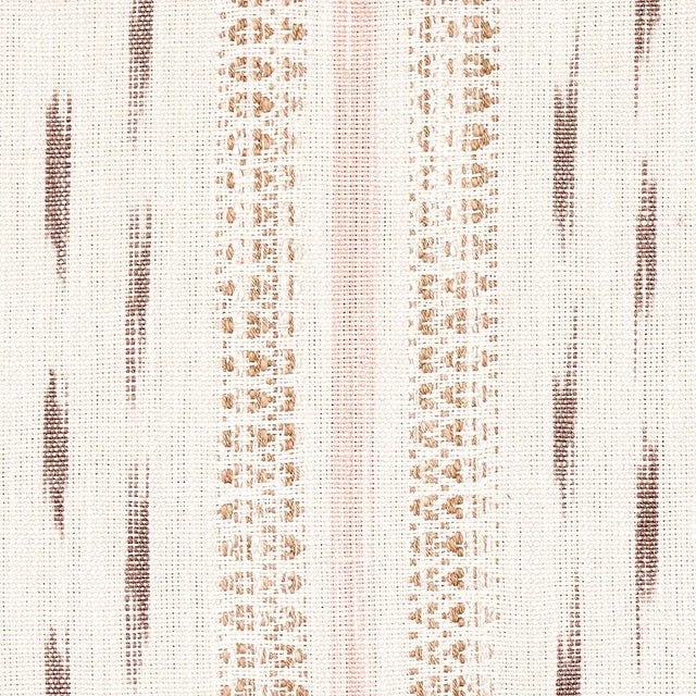 Traditional Sample - Schumacher Mirza Ikat Stripe in Blush on Natural For Sale - Image 3 of 5