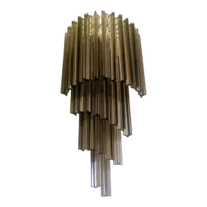 Contemporary Smoked "Fumè" Triedro Glass Wall Sconce