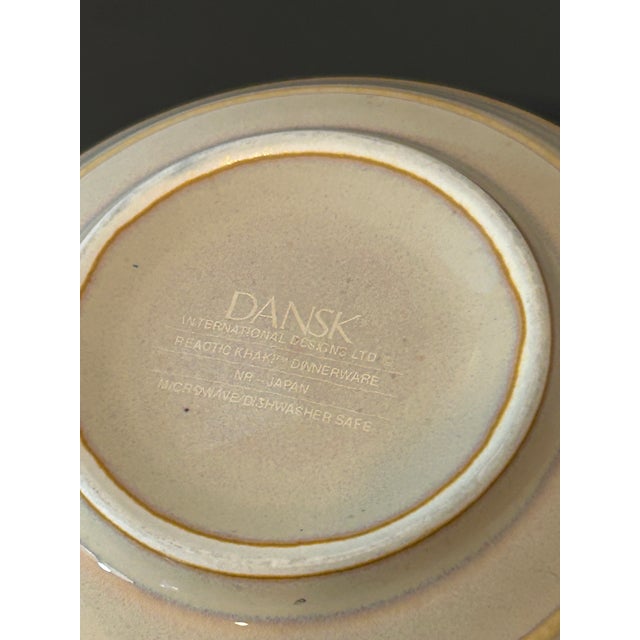 Vintage Mid-Century Modern Dansk Reactic Khaki Soup & Cereal Bowls Ribbed Stoneware - Set of 4 For Sale - Image 10 of 12