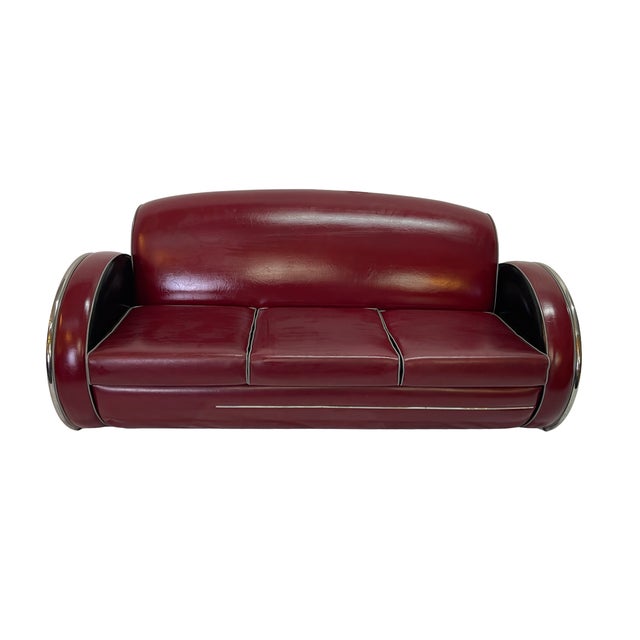 Metal 1980s Streamline Moderne Seating Suite Attributed to Donald Deskey For Sale - Image 7 of 18