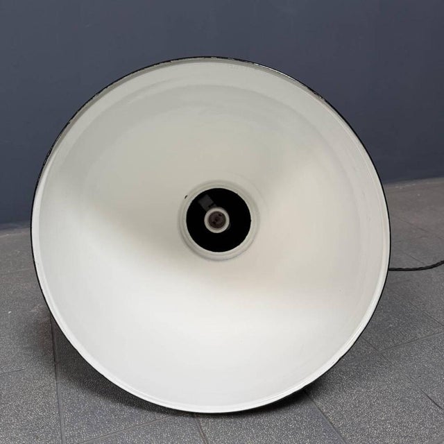 Large Bauhaus Black Enamel Factory Lamp For Sale - Image 15 of 17