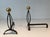1970s Wrought Iron and Brass Andirons - a Pair For Sale - Image 5 of 10