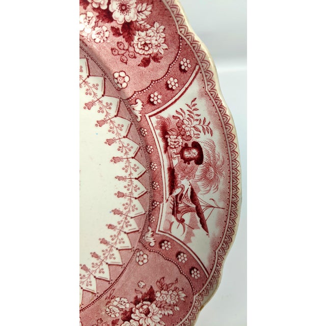 Ceramic Antique Staffordshire Red Transferware Canova Plates by T. Mayer, Set of 6 For Sale - Image 7 of 15