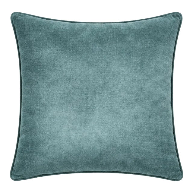 Montage Velvet Pillow Cover in Teal, 20x20 Pillow For Sale