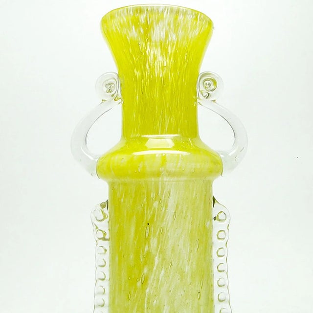 Yellow Postmodern Vase from Łysa Góra Glassworks, Poland, 1970s For Sale - Image 8 of 12