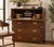 This charming hardwood desk antique military campaign chest of drawers / secretaire desk with huge oversize brass handles...