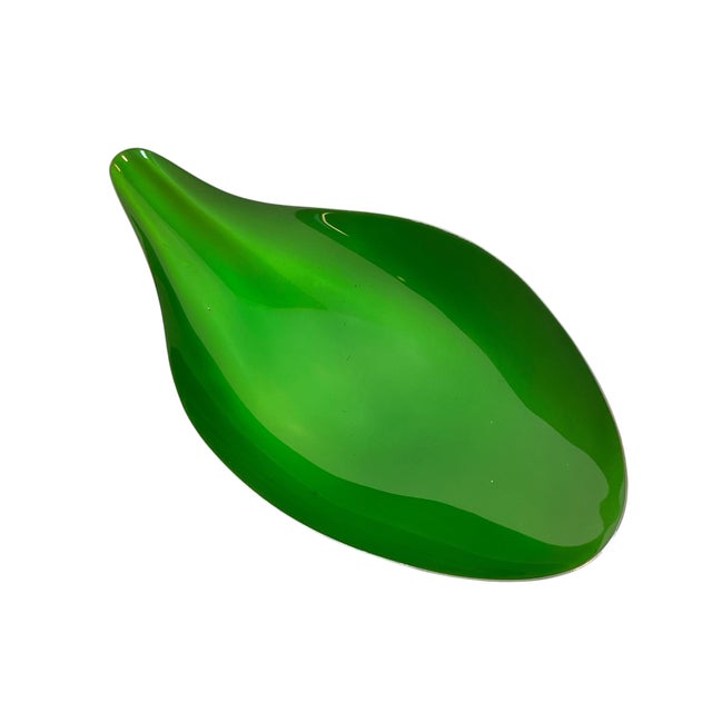Reed & Barton Emerald Green Enamel Silverplate Pear Shaped Bowl Mid Century Modern For Sale - Image 12 of 15
