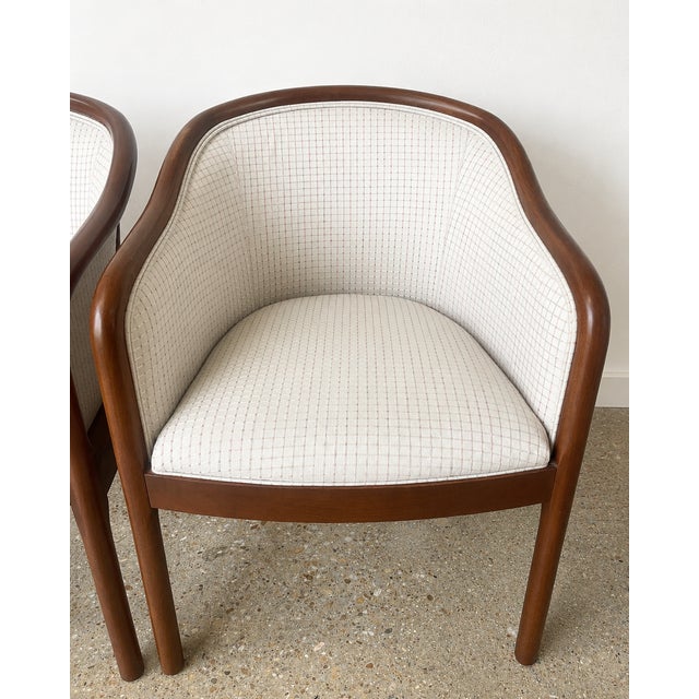 2000 - 2009 Handsome Set of 4 Ethan Allen Jacob Barrel Chairs in Dove Gray For Sale - Image 5 of 9