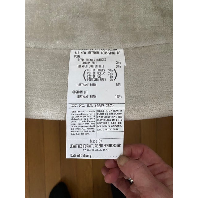 LeWittes 1970’s Caned Wingback Velvet Chairs Pair For Sale - Image 15 of 16