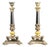 Antique French Bronze and Black Marble Candlesticks, 1860s, Set of 2 For Sale