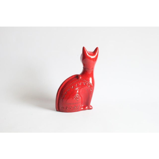 Red Ceramic Cat by Aldo Londi for Bitossi, Italy, 1960s For Sale - Image 12 of 18