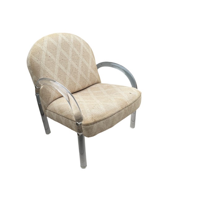 Beige 1980s The Pace Collection Lucite Waterfall Chairs - a Pair For Sale - Image 8 of 10