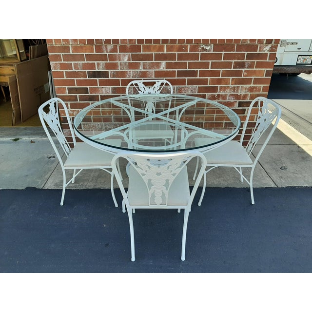 Vintage Cast Aluminum Patio Table & 4 Chairs Chairish