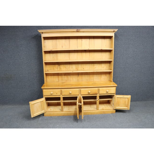 English Pine Step-Back Hutch For Sale - Image 4 of 8