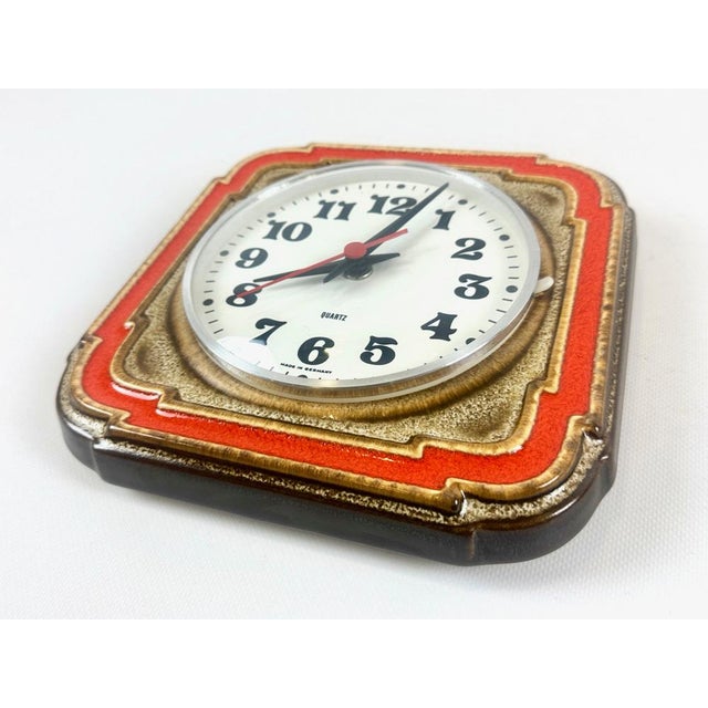 German Ceramic Kitchen Wall Clock, 1960s For Sale - Image 6 of 9