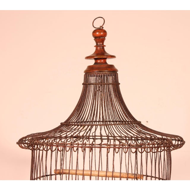 Bird Cage on Stand with Chinoiserie Decor, 19th Century For Sale - Image 4 of 10