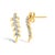 Contemporary 14K Yellow Gold 1/10 Cttw Diamond Leaf Drop Stud Earrings, Pair For Sale - Image 3 of 4
