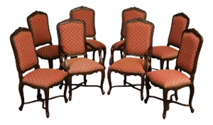 Andre Originals French Louis XV Style Set Of Eight Dining Chairs