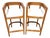 Pair Architectural Solid Teak Bar Stools Attributed to Palecek, Organic Modern For Sale
