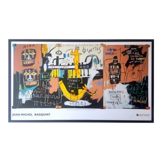 Jean Michel Basquiat Estate Collector's Lithograph Print Monumental Xtra Large Framed Exhibition Poster " History of Black People " 1983 For Sale