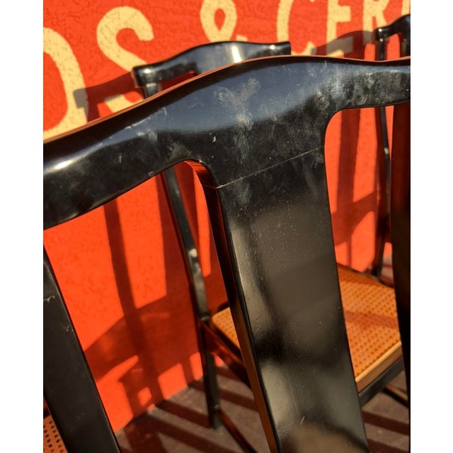 Italian Lacquered Cane Dining Chairs - 6 For Sale - Image 12 of 14
