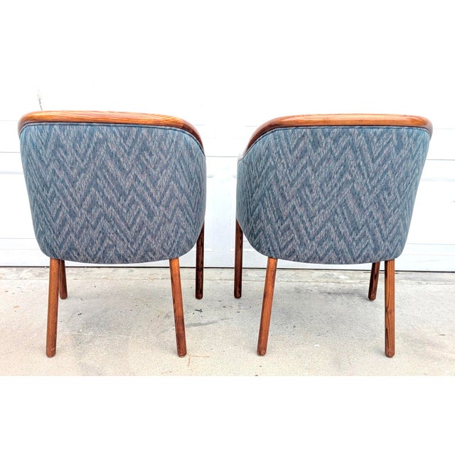 Teal 1970s Set of 7 Ward Bennett for Brickel Associates Ash Dining Chairs, 3 Designs For Sale - Image 8 of 11