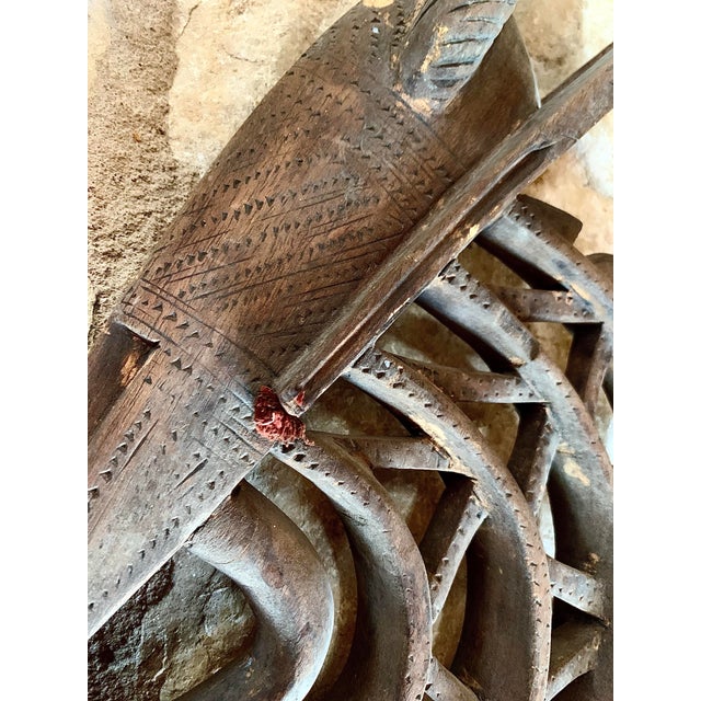 Mid 20th Century African ‘Ci Wara’ Male Antelope Wood Carved Ceremonial, Tribal Art Headdress of the Bamana Peoples of Mali For Sale - Image 5 of 12