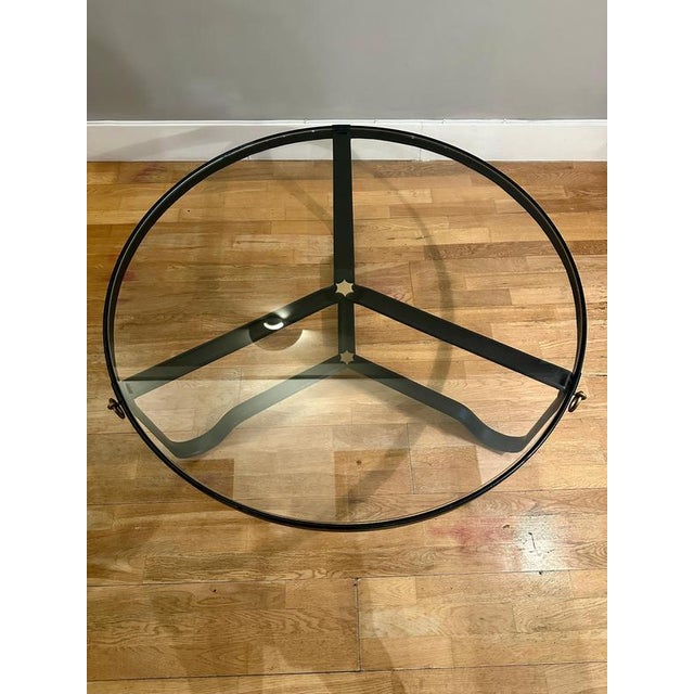 Circular Leather Coffee Table by Jaques Adnet for Gubi, 1990 For Sale - Image 6 of 11