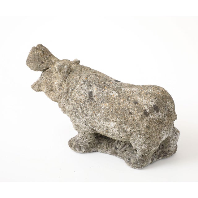 Gray Composite Stone Hippopotamus Garden Ornament, English 20th Century For Sale - Image 8 of 11