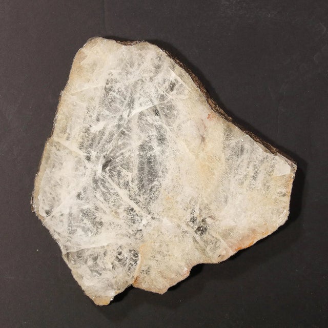 Vintage Modernist Amorphic Crystal Quartz Tray Hand Finished With White Gilt Border For Sale - Image 10 of 13