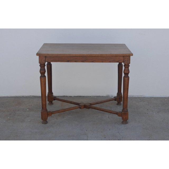 Traditional Architectural French Oak Center or Game Table For Sale - Image 3 of 6
