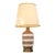 Vintage Textured Ceramic Table Lamp With Brown and White Stripes For Sale