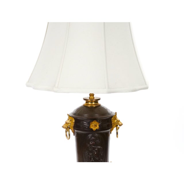 Mid 19th Century 19th Century French Patinated and Gilt Bronze Urn Shape Table Lamps, Circa 1855 For Sale - Image 5 of 14