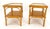 Transparent Pair c1970s Bamboo Rattan Two Tier Rippled Glass Top Rectangle End Side Tables For Sale - Image 8 of 14