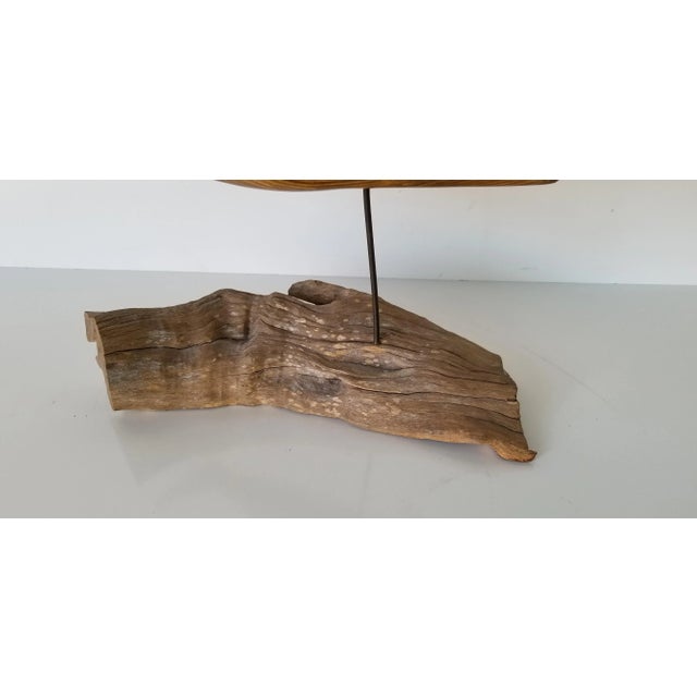1980s Vintage Hand-Carved Wood Whale Sculpture For Sale - Image 9 of 11