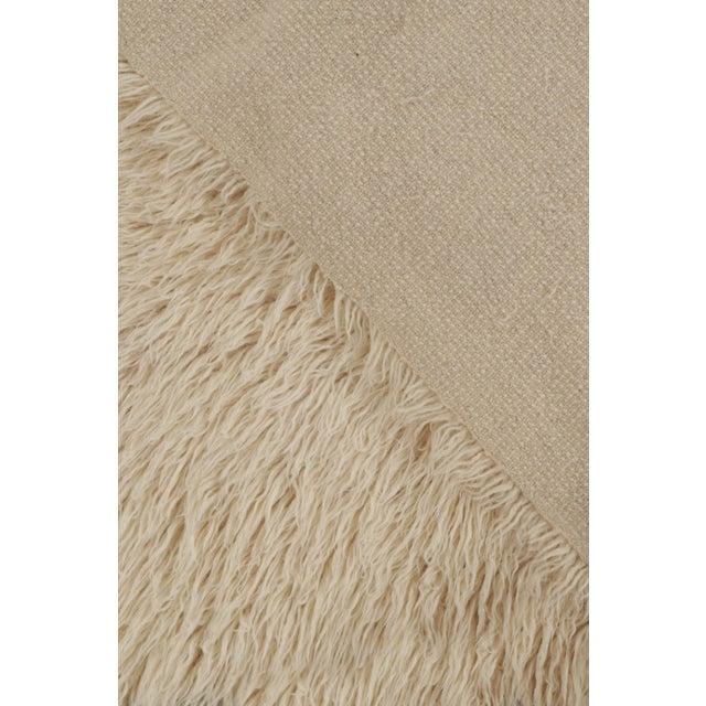 Textile Vintage Tulu Rug in Beige and Off-White Shag Pile by Rug & Kilim For Sale - Image 7 of 7