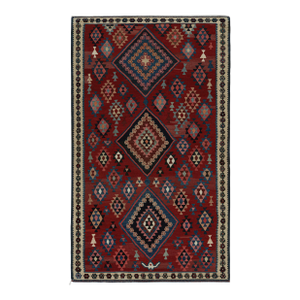 Rug & Kilim’s Mashwani Afghan Baluch Kilim in Red & Blue Geometric Patterns