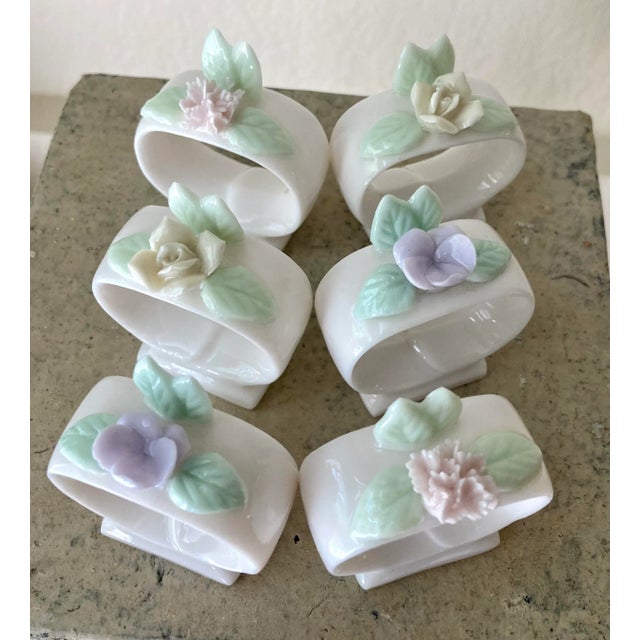 Mid 20th-Century Ardalt Lenwile Porcelain China Napkins Rings- Set of 6 For Sale - Image 13 of 13