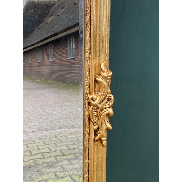 1970s French Baroque Rococo Gold Wood Floor Mirror For Sale - Image 16 of 18
