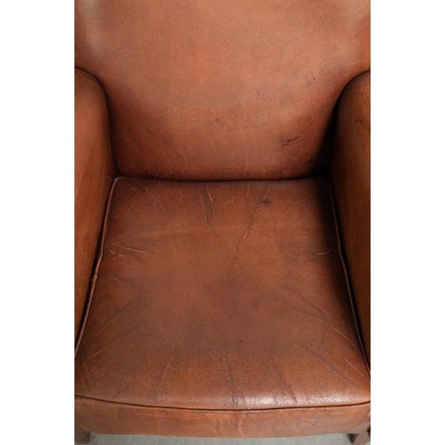 Vintage Sheepskin Armchair in Cognac For Sale - Image 6 of 14