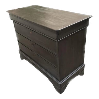 1990s Louis Philippe Commode – Chocolate Brown, 4 Drawer For Sale