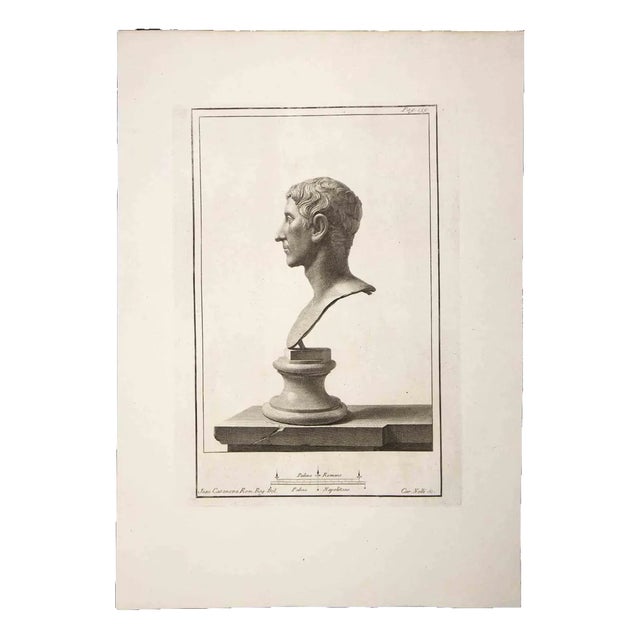 Carlo Nolli, Ancient Roman Bust, Original Etching, 18th-Century For Sale