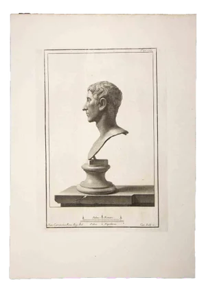 Carlo Nolli, Ancient Roman Bust, Original Etching, 18th-Century